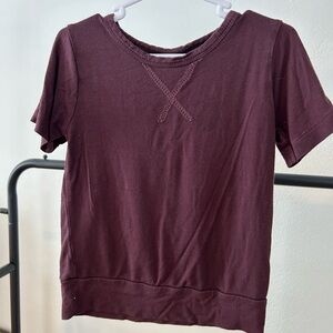 Kate Quinn Bamboo Deep Plum Short Sleeve Tee